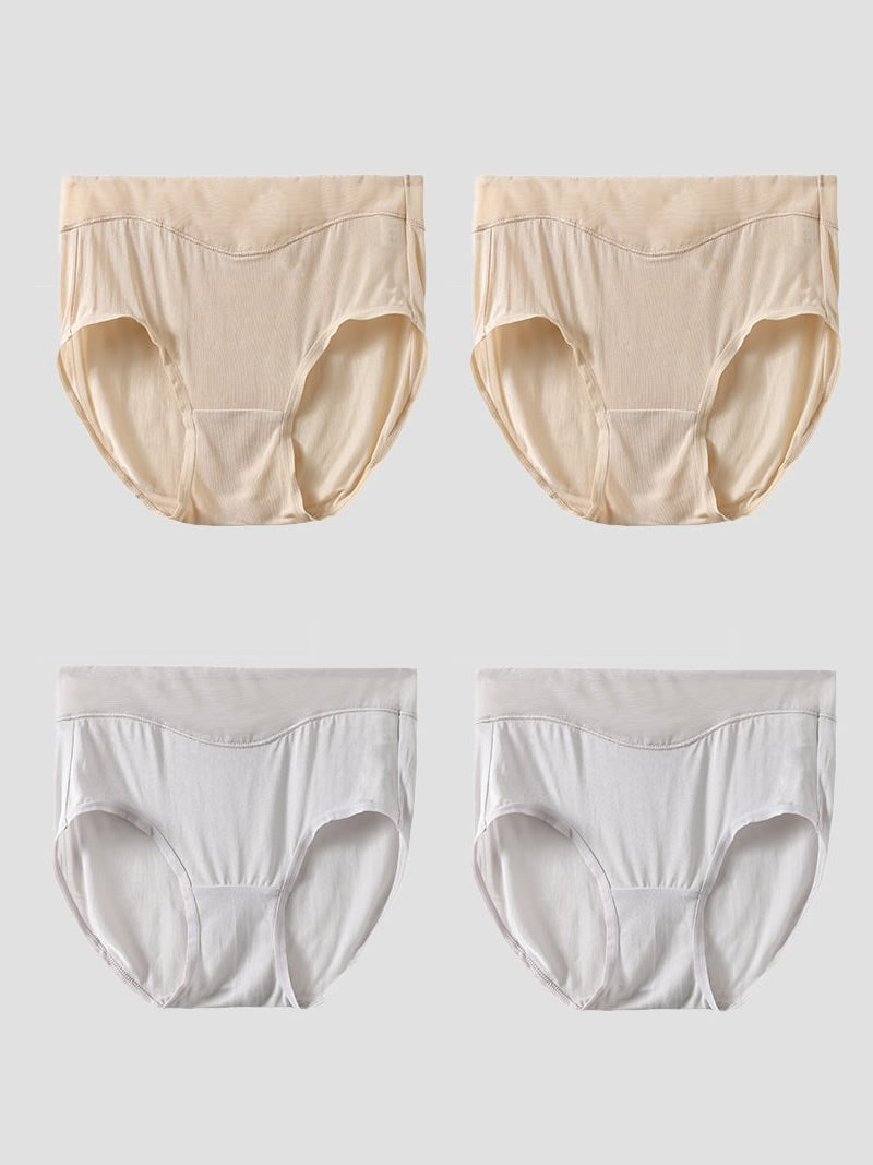 [اللون البيج+رمادي فاتح] SilkSilky-SA Silk Panty 003