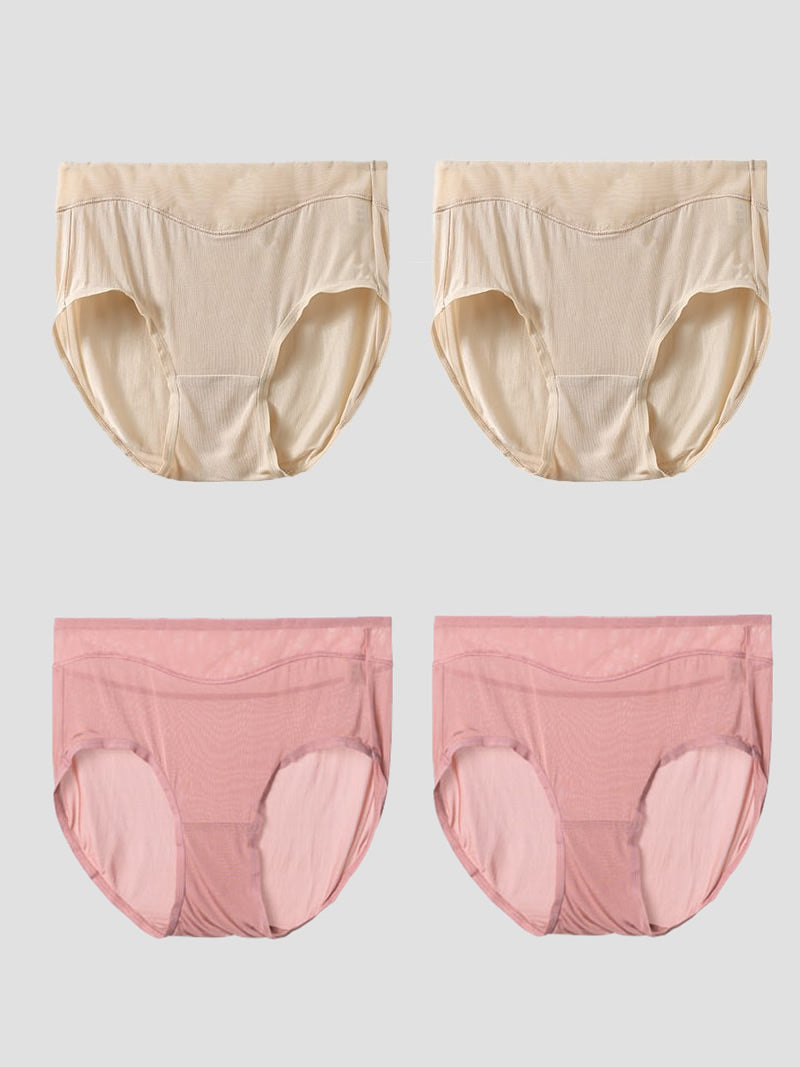 [اللون البيج+لون القرنفل] SilkSilky-SA Silk Panty 003