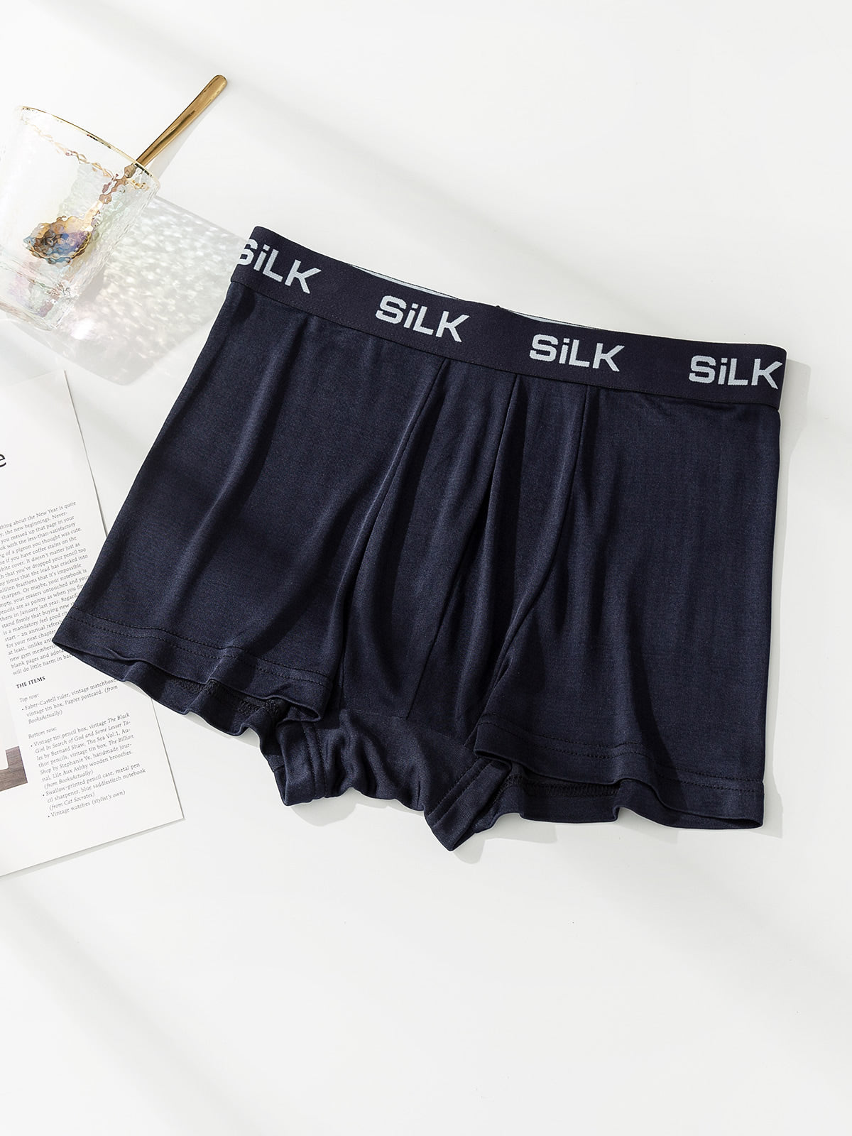[أزرق غامق] SilkSilky-SA محبوك الحرير Mens Underwear 004