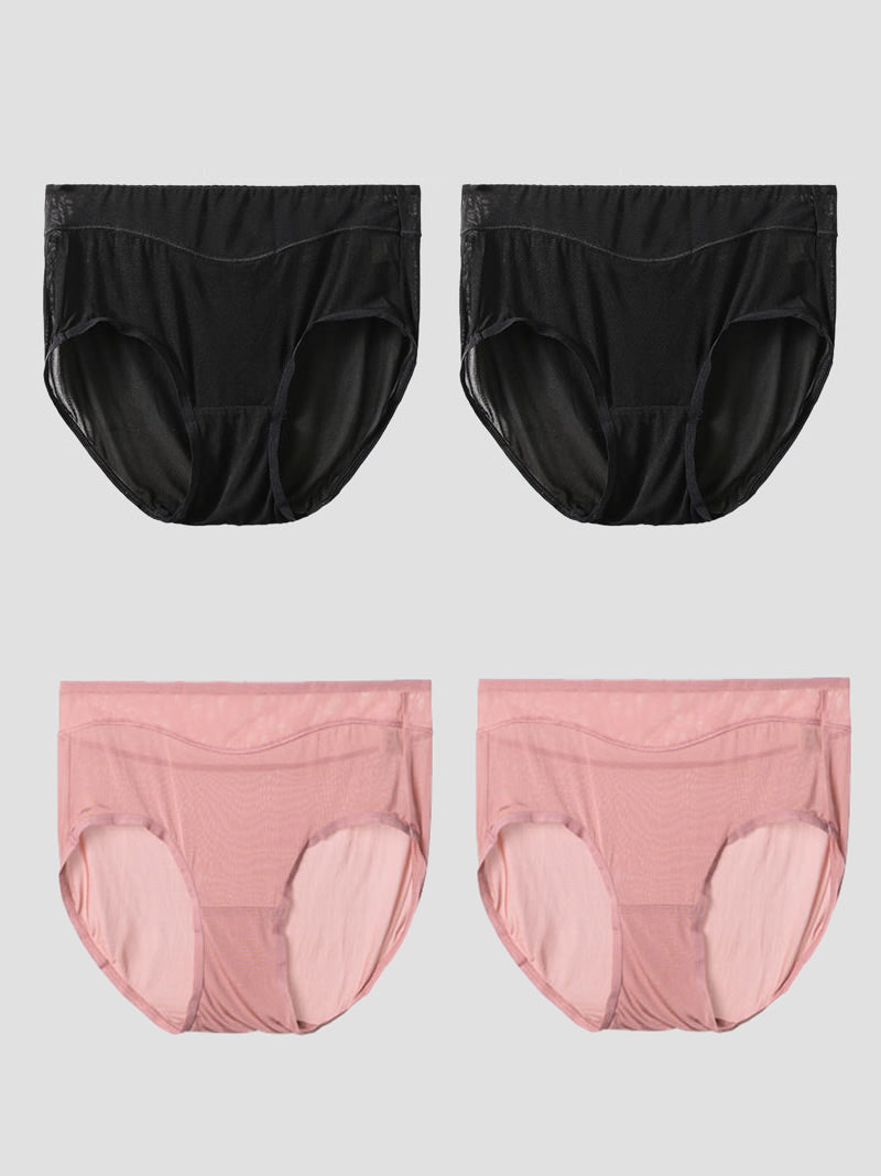 [أسود+لون القرنفل] SilkSilky-SA Silk Panty 003