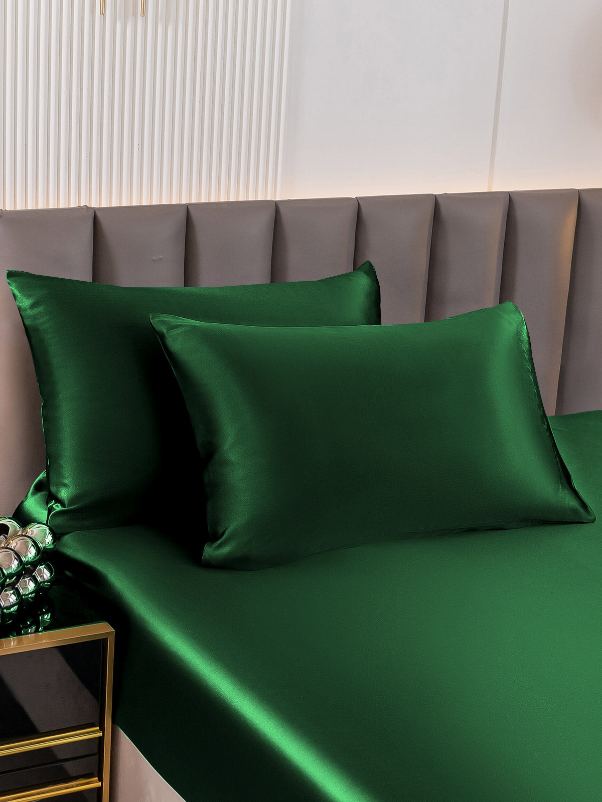 [أخضرغامق] SilkSilky-SA 30Momme الحرير الخالص Pillowcase 001