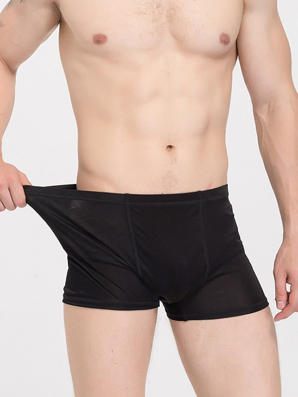 [أسود] SilkSilky-SA محبوك الحرير Mens Underwear 003