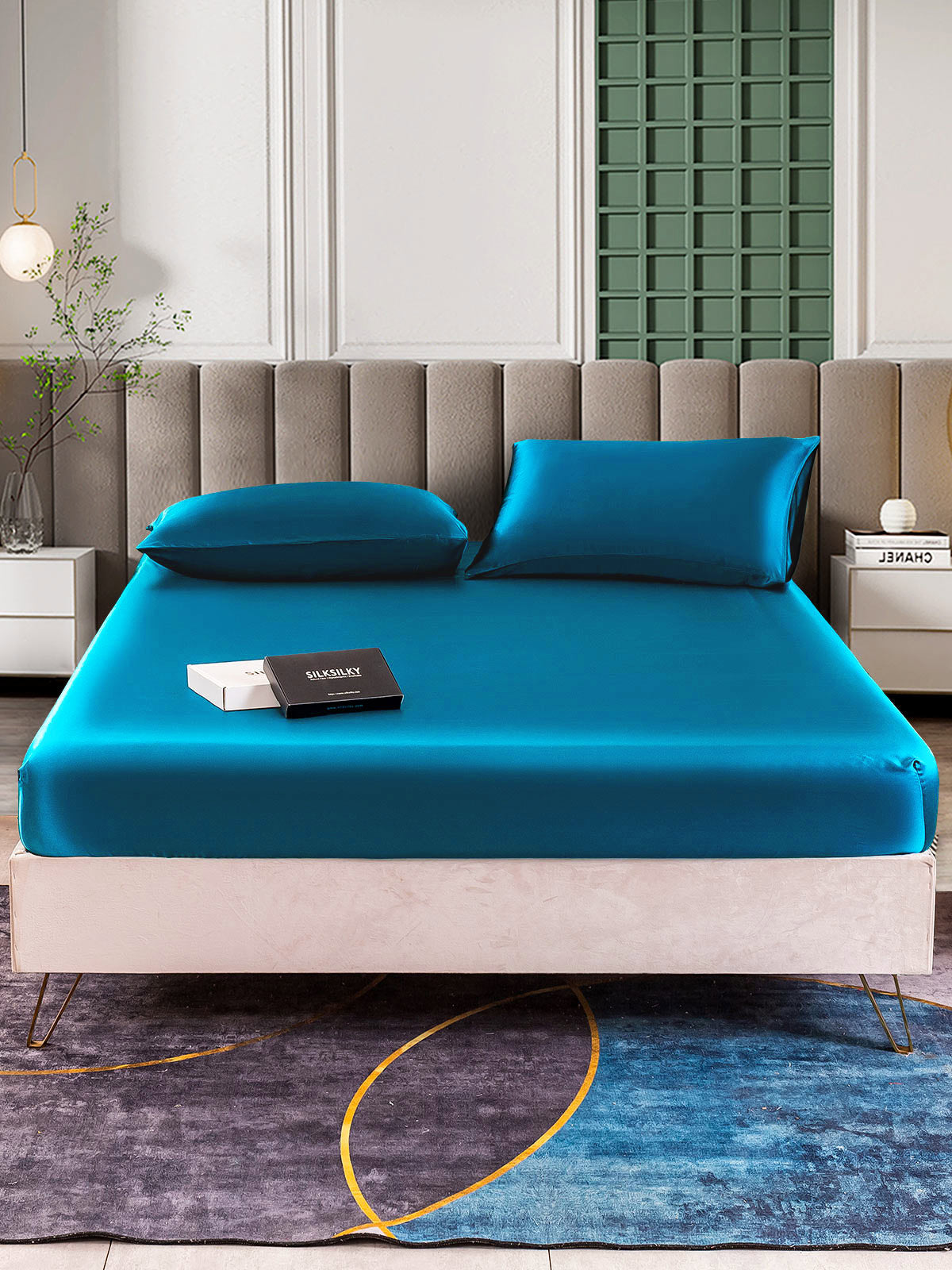 [المياه الخضراء] SilkSilky-SA 25Momme الحرير الخالص Bedding Set 002