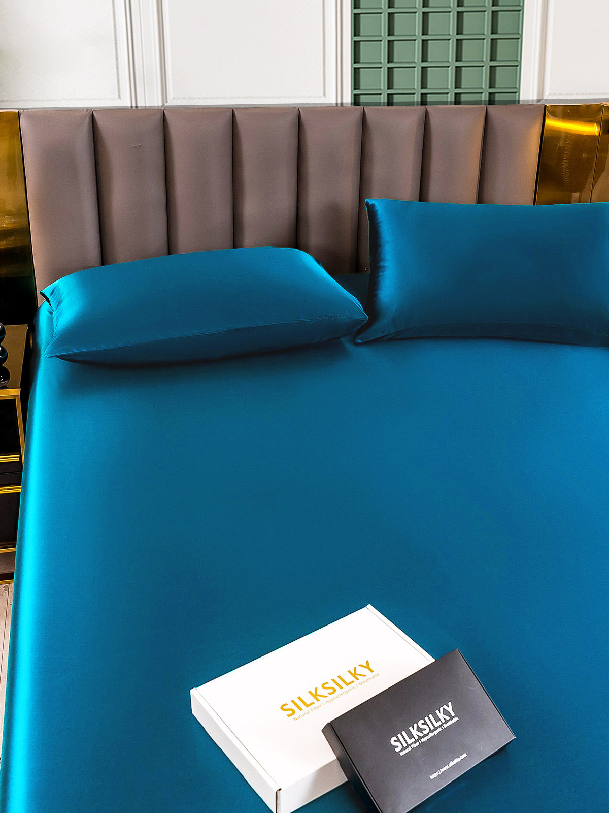 [المياه الخضراء] SilkSilky-SA 25Momme الحرير الخالص Bedding Set 003