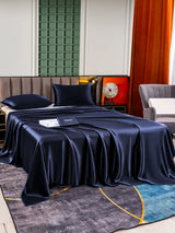 [أزرق غامق] SilkSilky-SA 25Momme الحرير الخالص Bedding Set 003