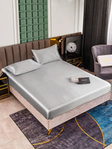 [فضة] SilkSilky-SA 25Momme الحرير الخالص Bedding Set 001