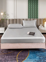 [فضة] SilkSilky-SA 25Momme الحرير الخالص Bedding Set 002