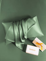 [أخضر رمادي] SilkSilky-SA 30Momme الحرير الخالص Pillowcase 002