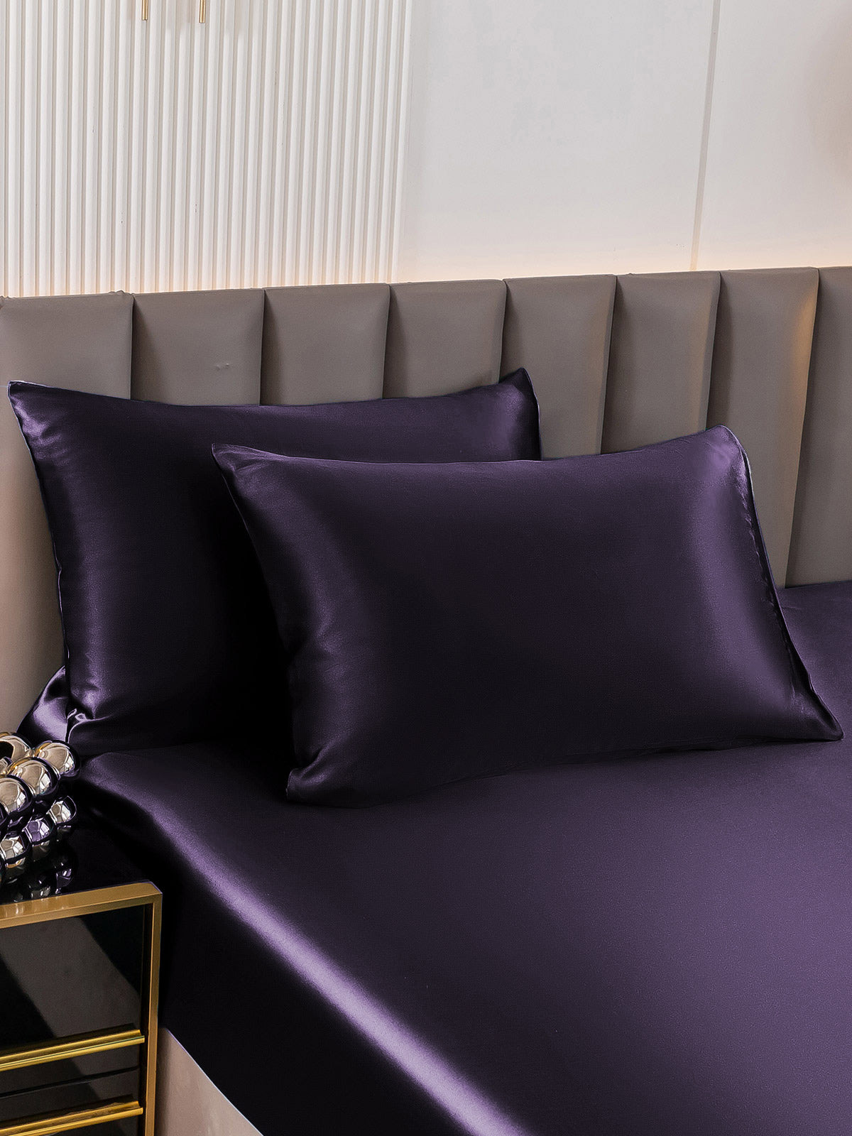 [الأرجوانيالداكن] SilkSilky-SA 30Momme الحرير الخالص Pillowcase 002