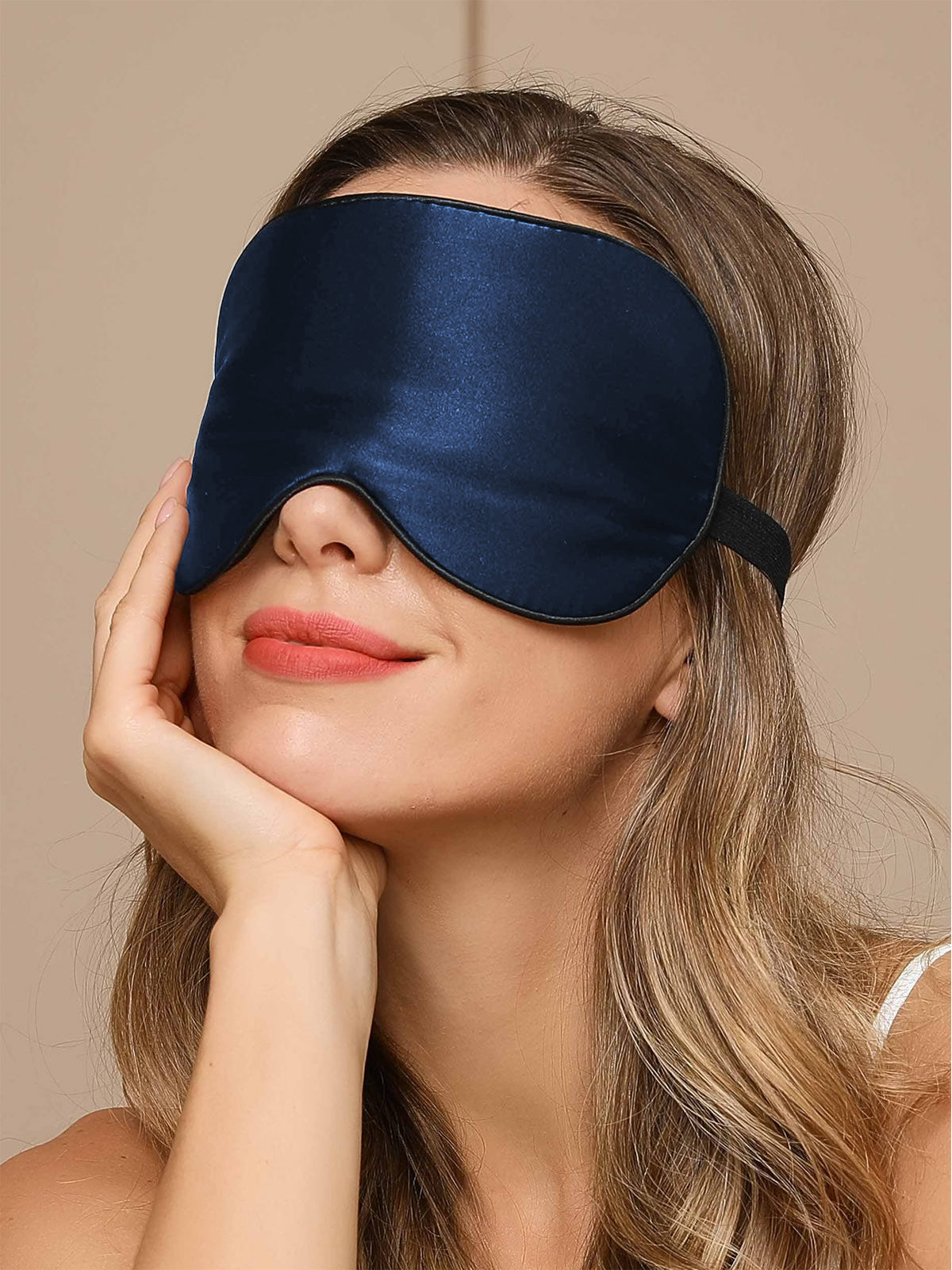 [أزرقغامق] SilkSilky-SA 19Momme الحرير الخالص Eye Mask 003