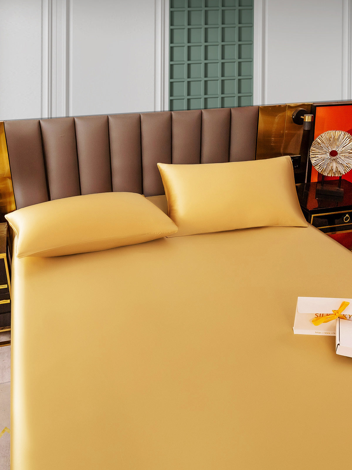 [شامبانيا] SilkSilky-SA 25Momme الحرير الخالص Bedding Set 003