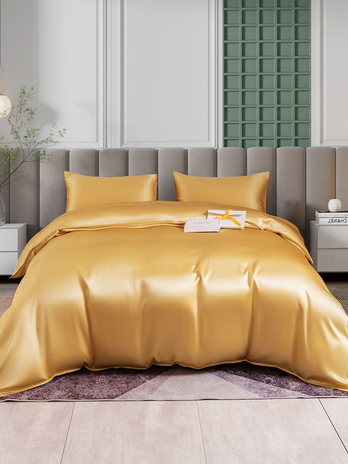 [شامبانيا] SilkSilky-SA 25Momme الحرير الخالص Bedding Set 002