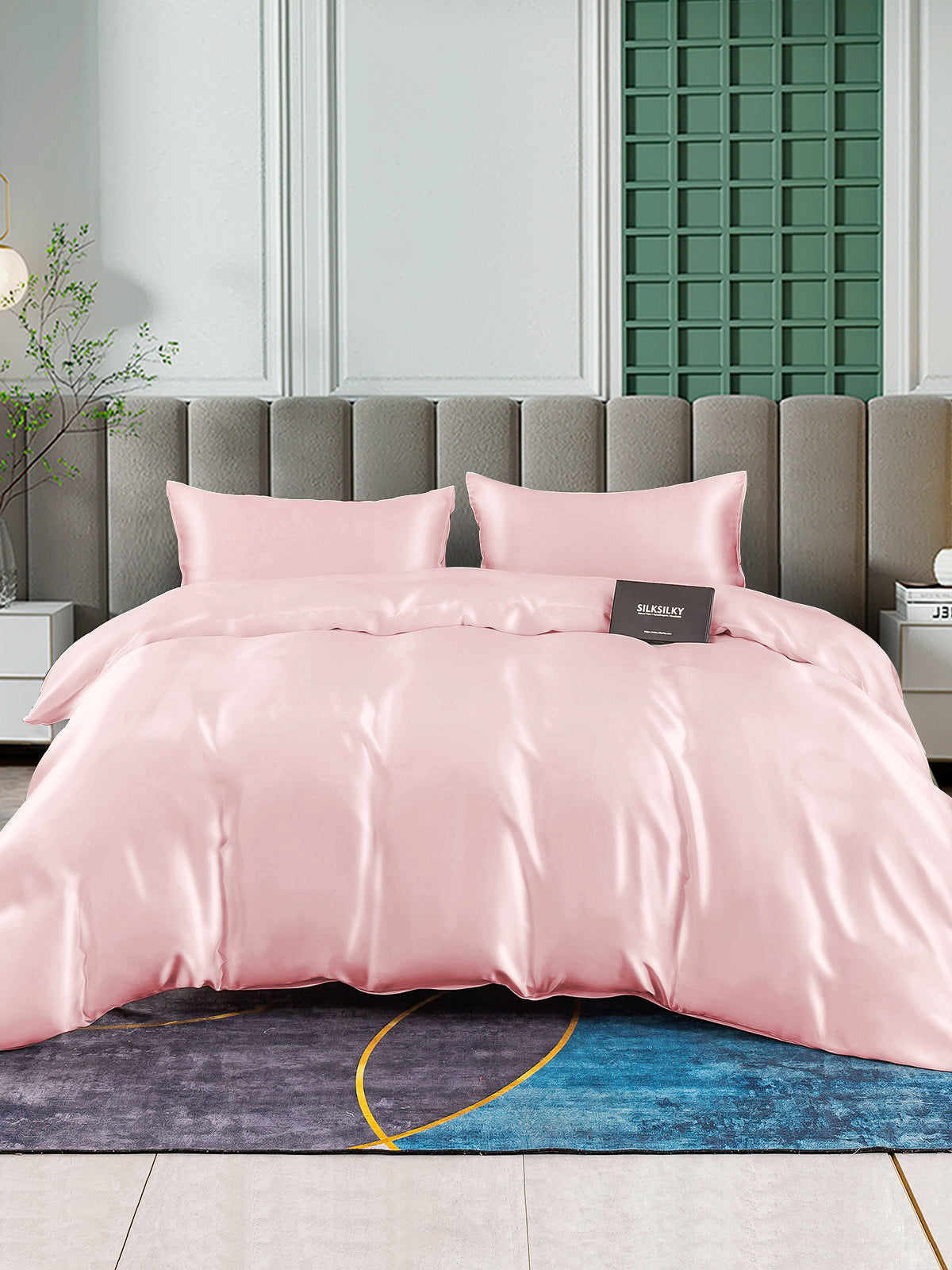[لون القرنفل] SilkSilky-SA 25Momme الحرير الخالص Bedding Set 002