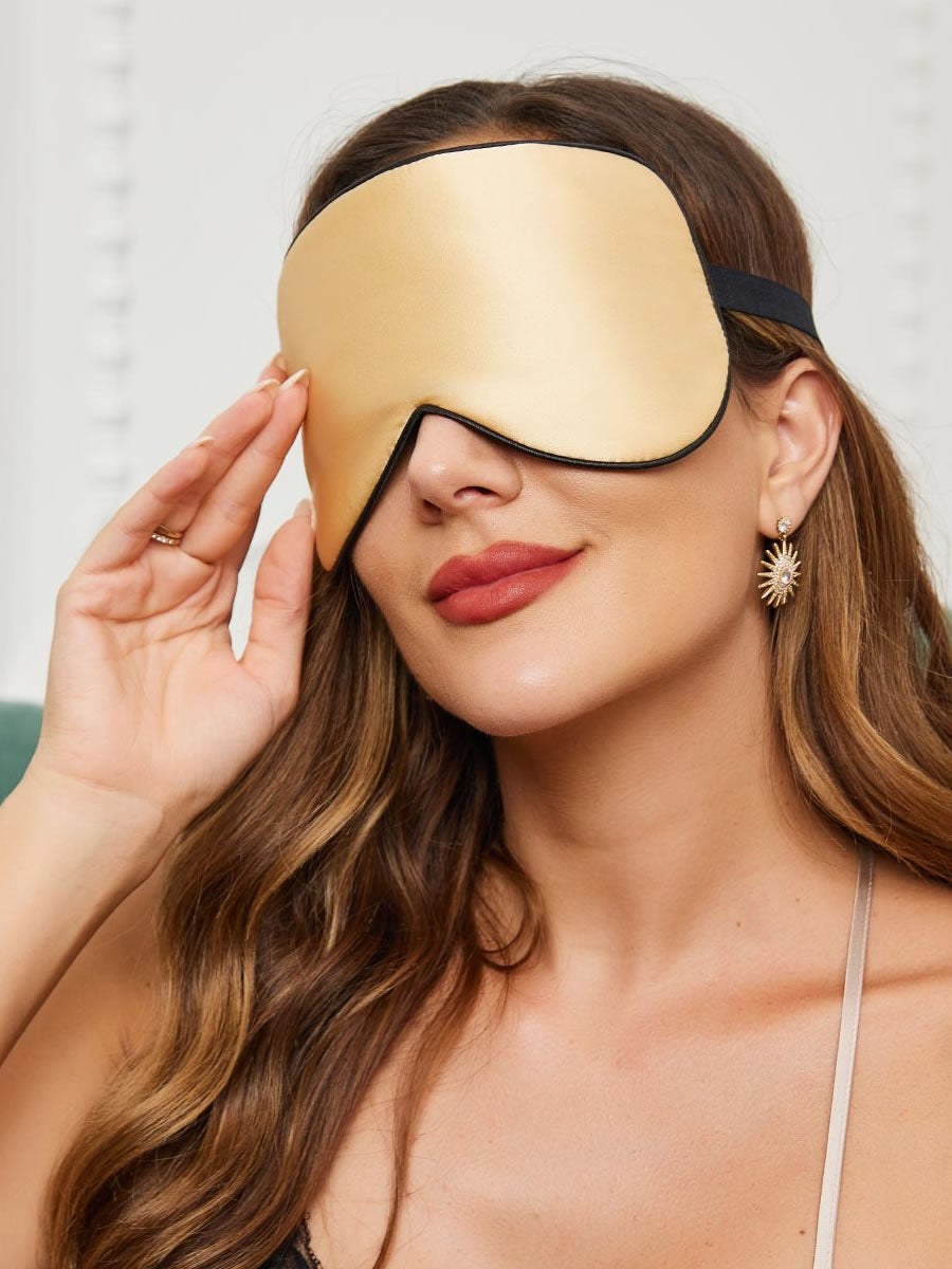 SilkSilky SA 19Momme الحرير الخالص Eye Mask شامبانيا 001