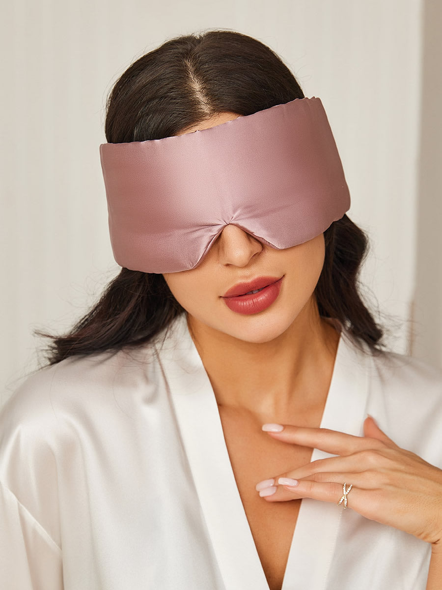 SilkSilky SA 19Momme الحرير الخالص Eye Mask أرجواني 002