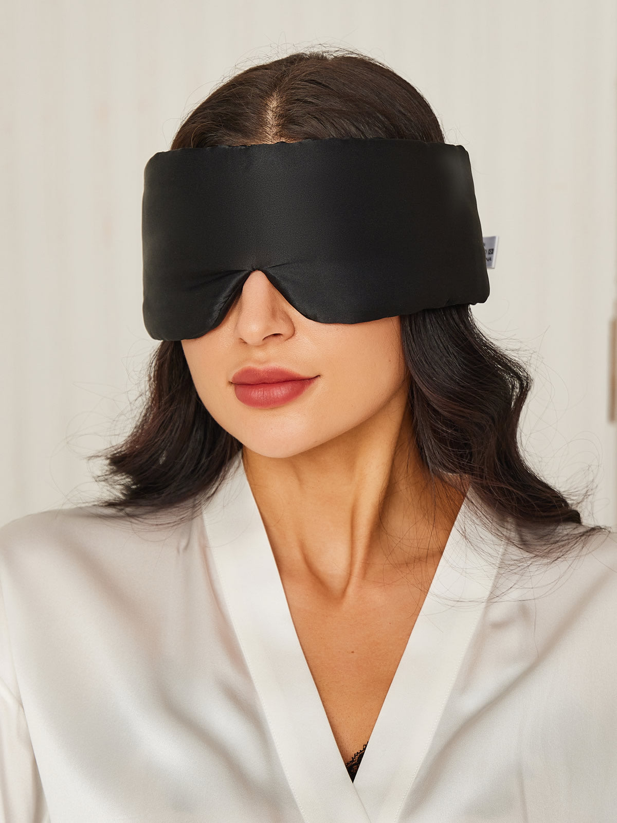 SilkSilky SA 19Momme الحرير الخالص Eye Mask أسود 001