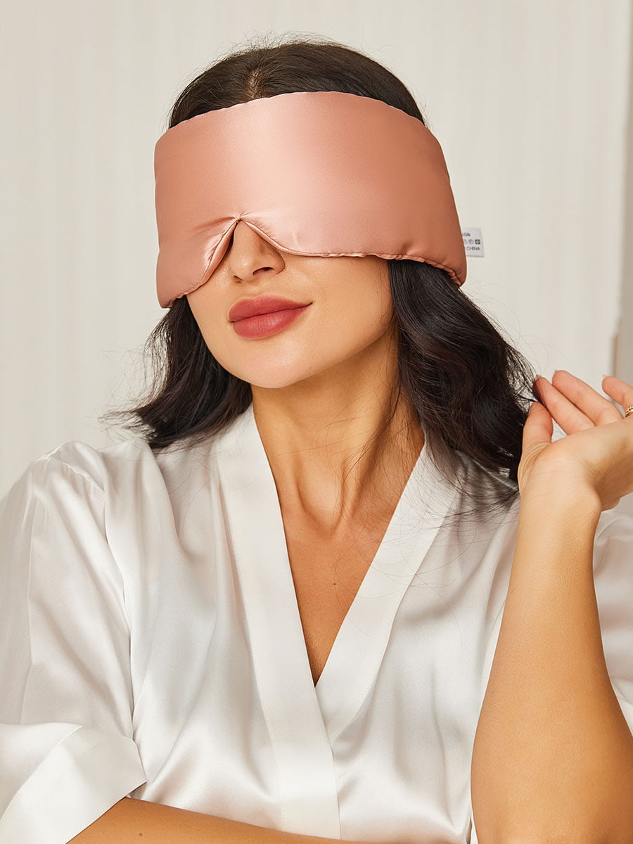 SilkSilky SA 19Momme الحرير الخالص Eye Mask لونالقرنفل 001