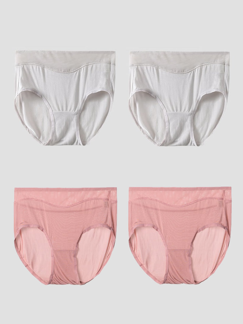 [رمادي فاتح+لون القرنفل] SilkSilky-SA Silk Panty 003