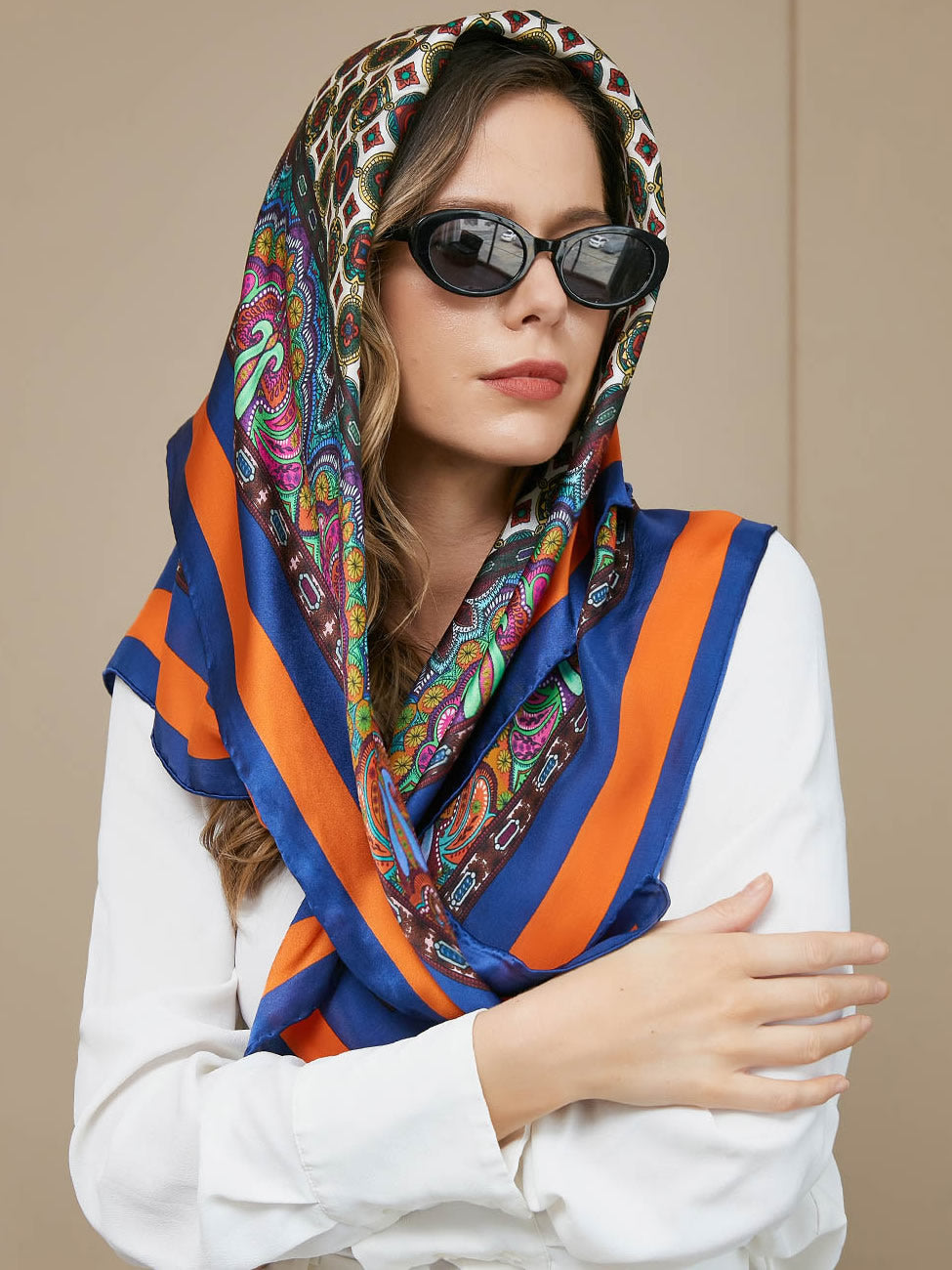[P016] SilkSilky-SA الحرير الخالص Scarf 001