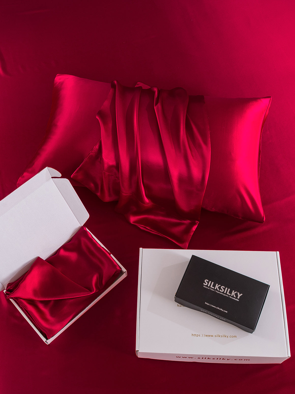 [خمر] SilkSilky-SA 30Momme الحرير الخالص Pillowcase 003