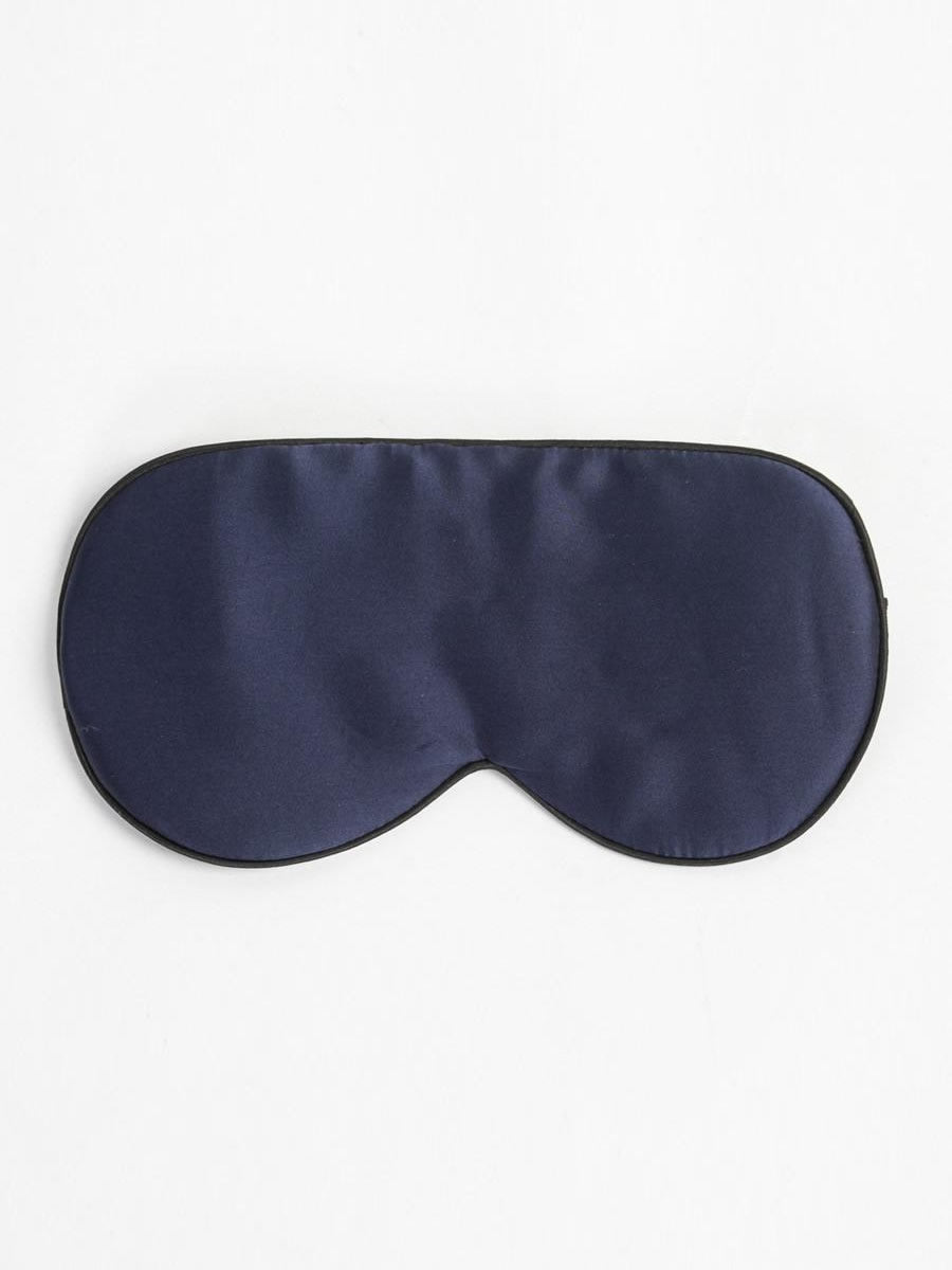 SilkSilky SA 19Momme الحرير الخالص Eye Mask أزرقغامق 006