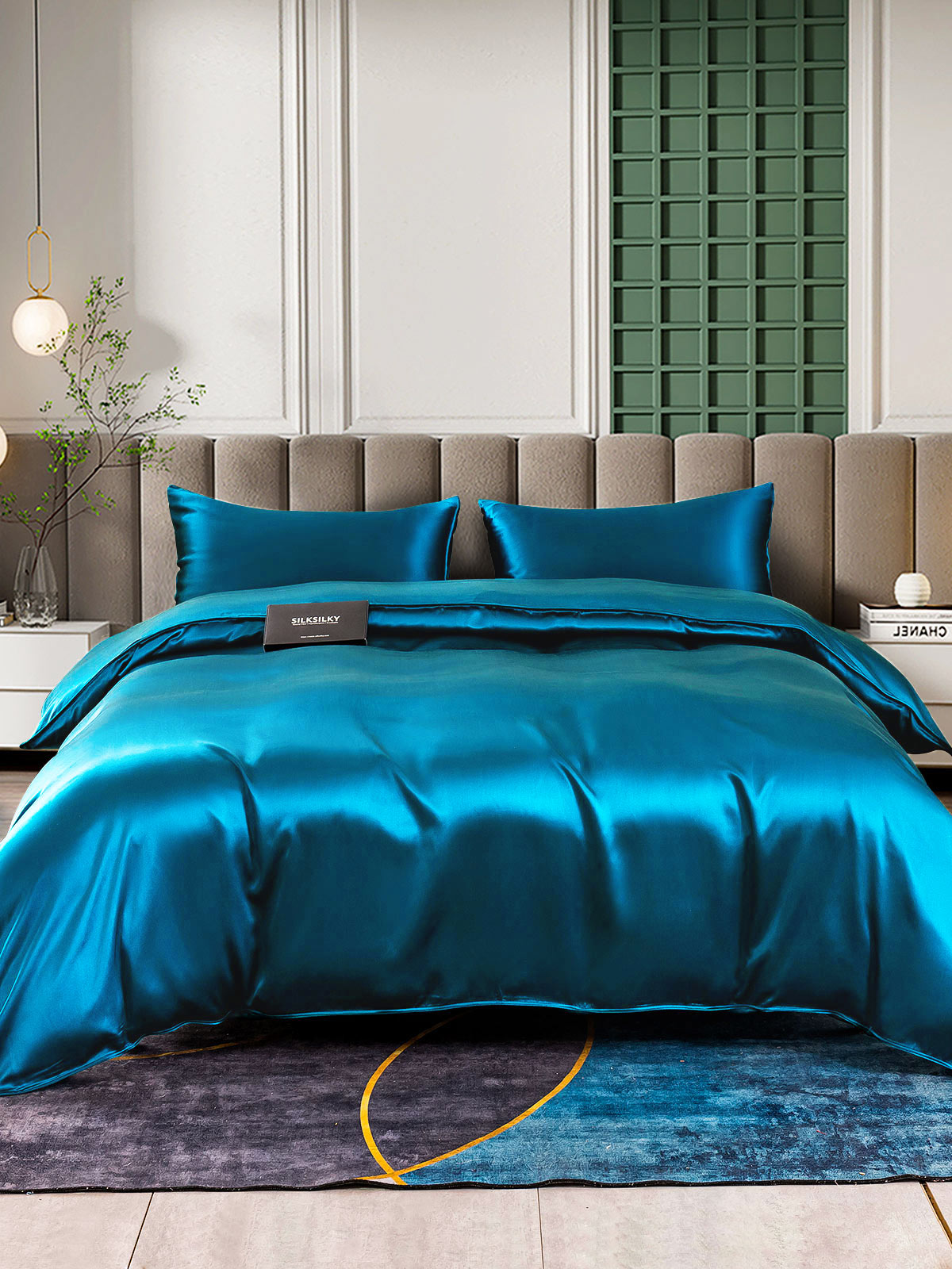 [المياه الخضراء] SilkSilky-SA 25Momme الحرير الخالص Bedding Set 002