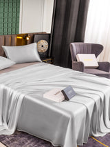 [فضة] SilkSilky-SA 25Momme الحرير الخالص Bedding Set 004