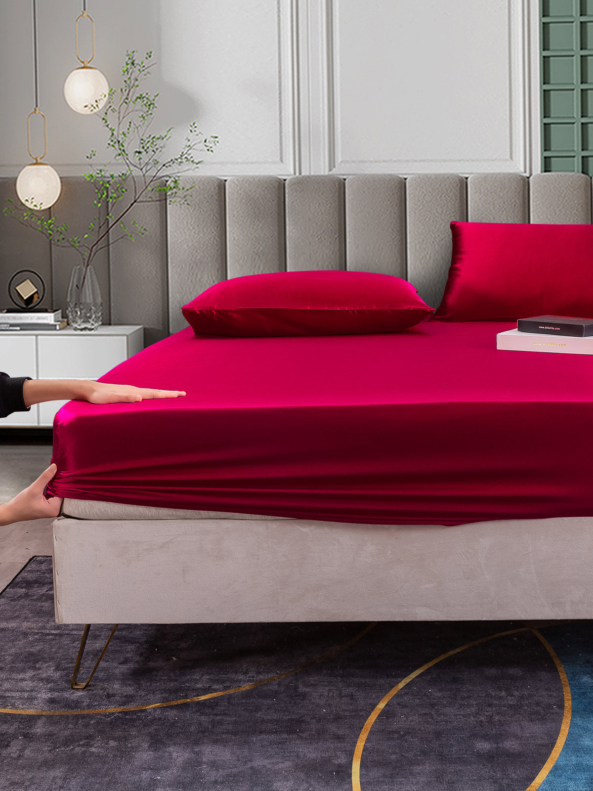 [خمر] SilkSilky-SA 25Momme الحرير الخالص Bedding Set 004