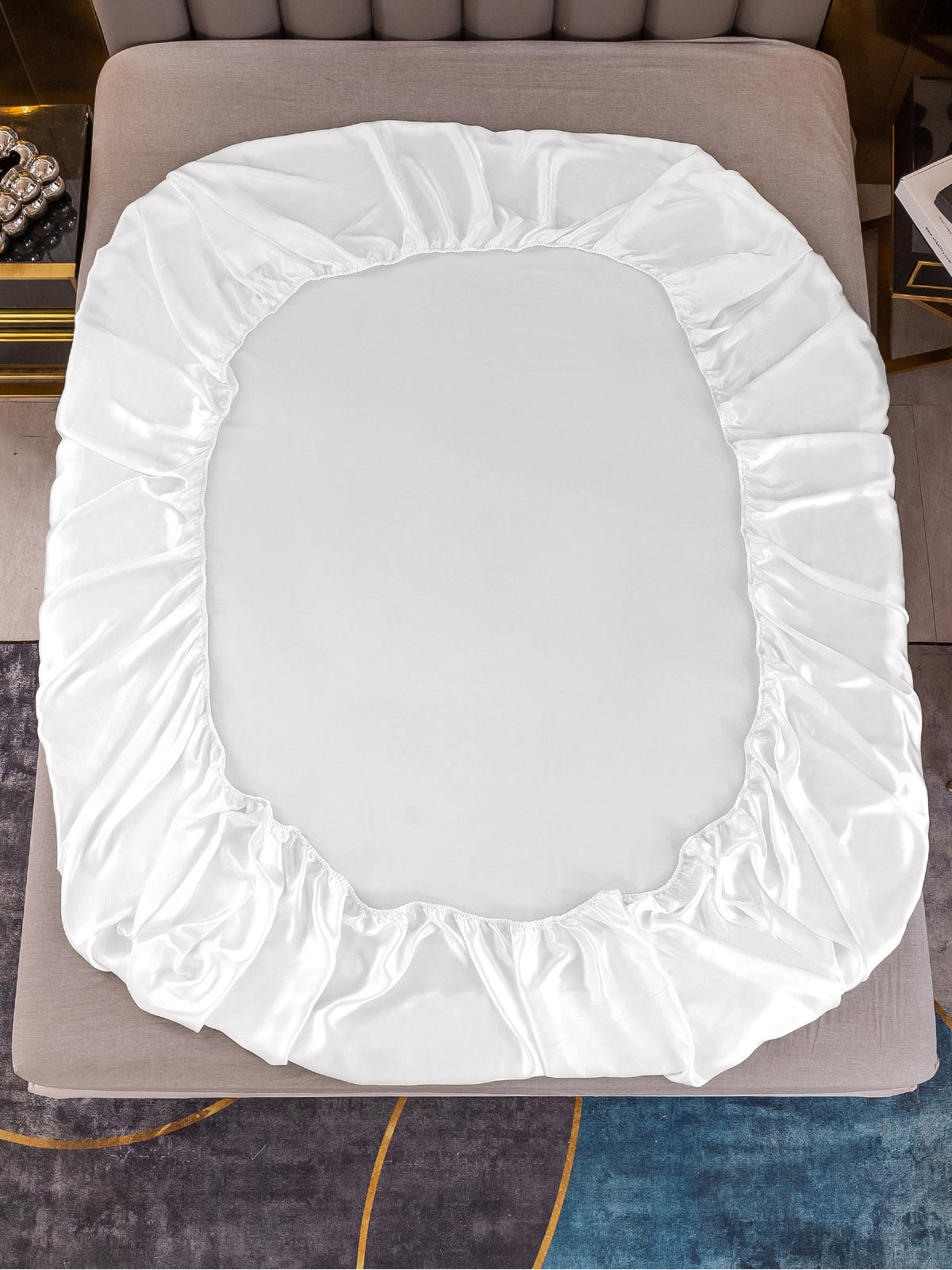 [أبيض] SilkSilky-SA 25Momme الحرير الخالص Bedding Set 005