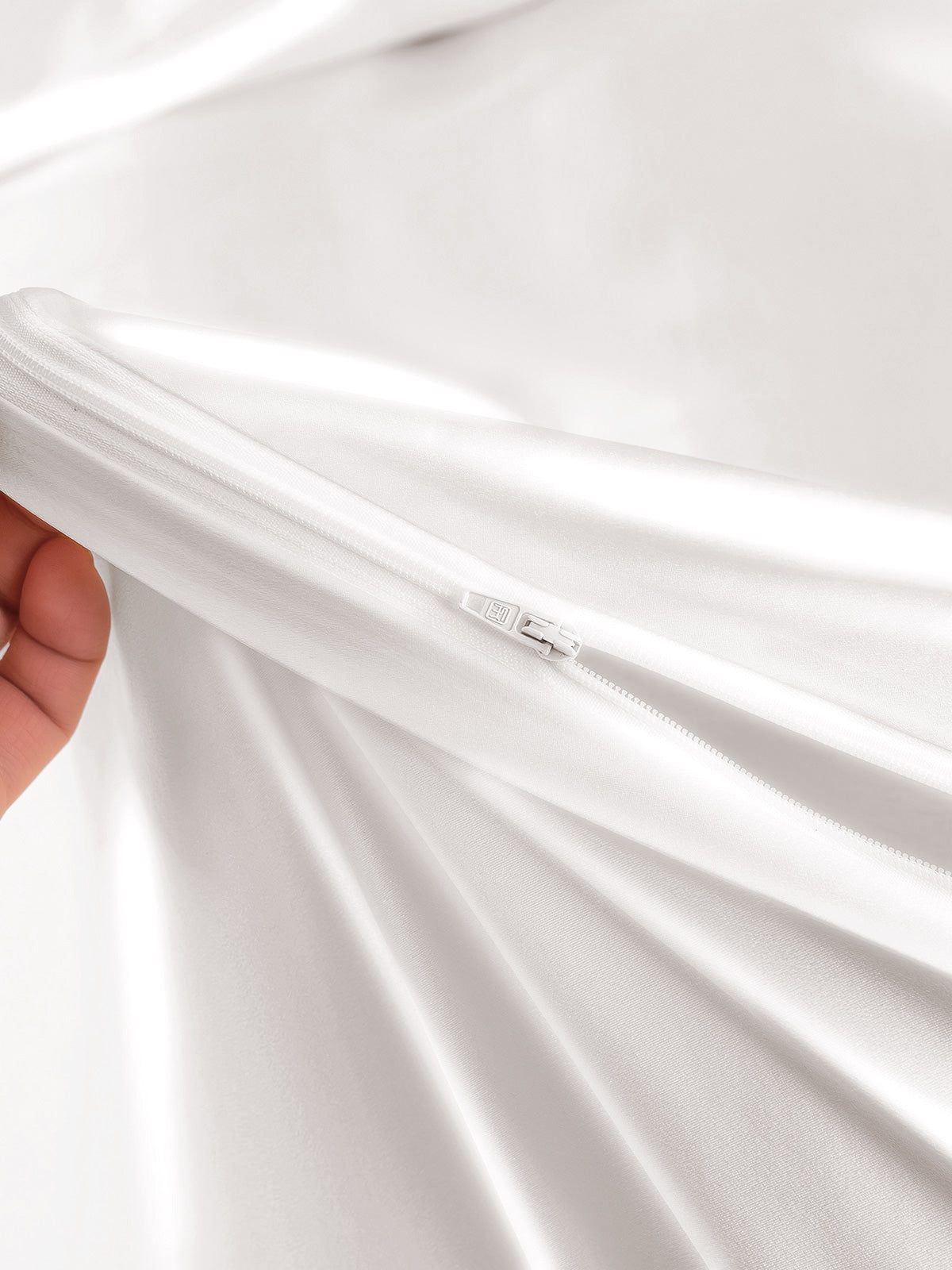 [أبيض] SilkSilky-SA 25Momme الحرير الخالص Bedding Set 005