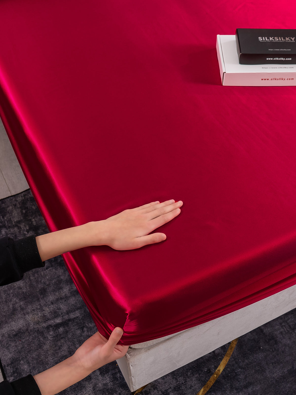 [خمر] SilkSilky-SA 25Momme الحرير الخالص Bedding Set 005