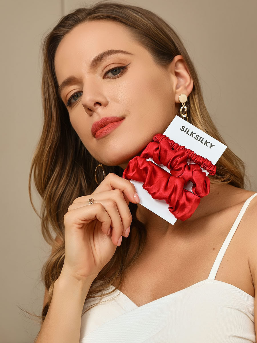[خمر] SilkSilky-SA Pure Silk Scrunchie 001