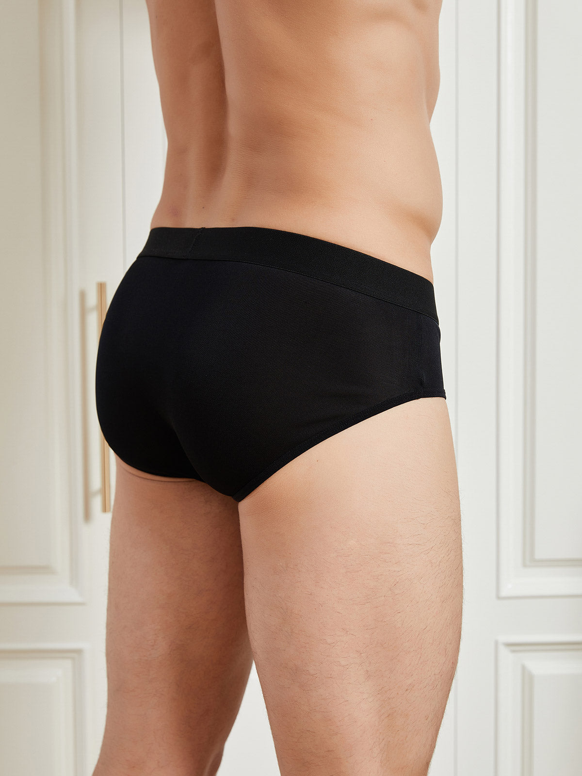 SilkSilky SA محبوك الحرير Mens Underwear أسود 002