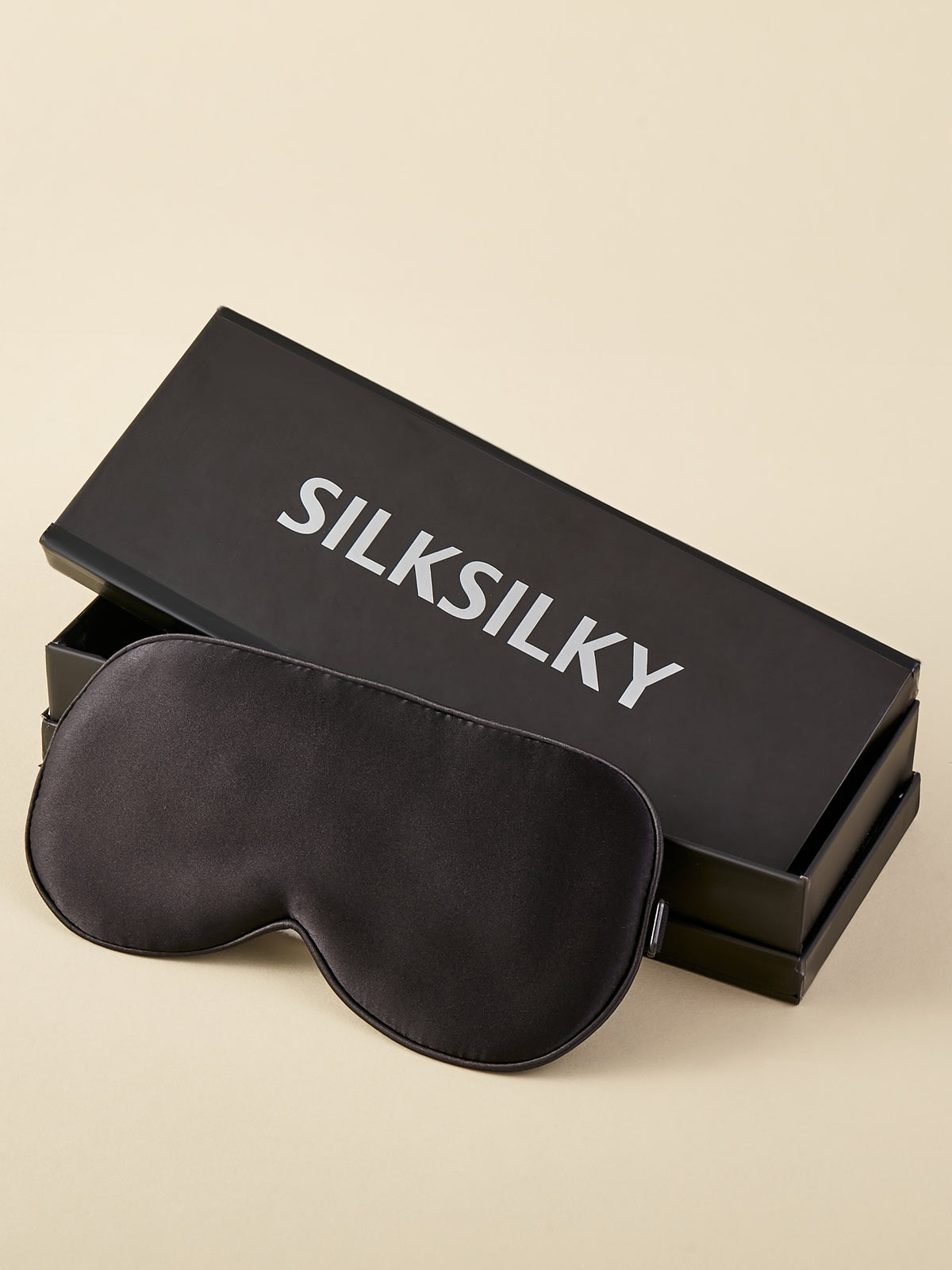 SilkSilky SA 19Momme الحرير الخالص Eye Mask أسود 001