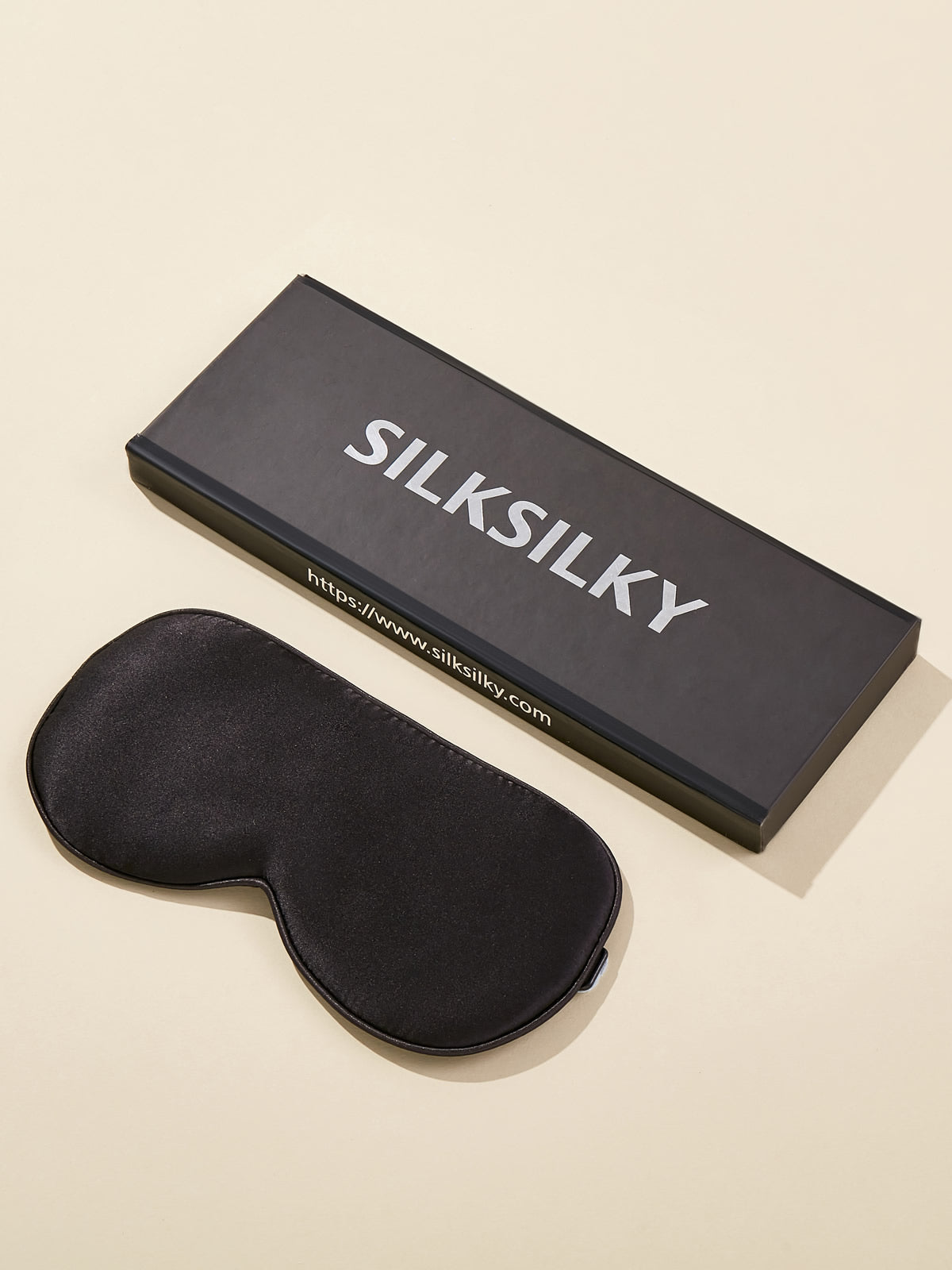 SilkSilky SA 19Momme الحرير الخالص Eye Mask أسود 002