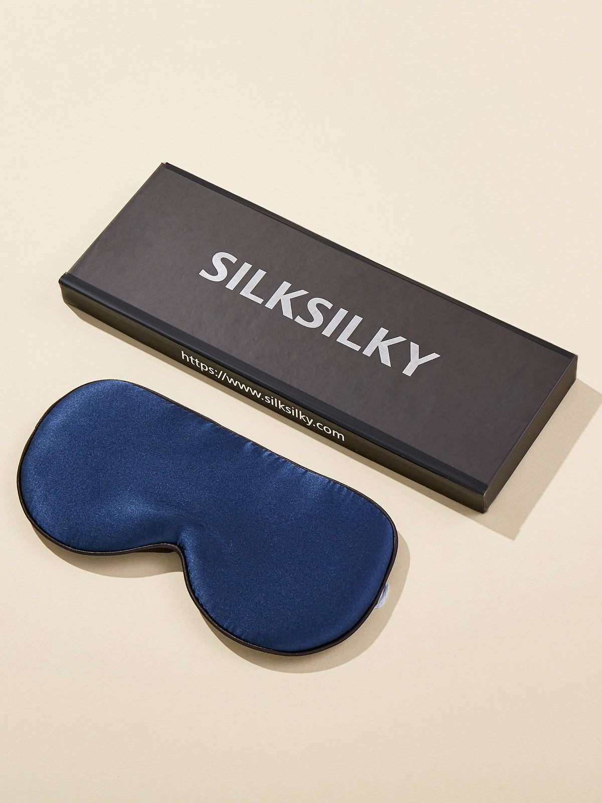 SilkSilky SA 19Momme الحرير الخالص Eye Mask أزرقغامق 002