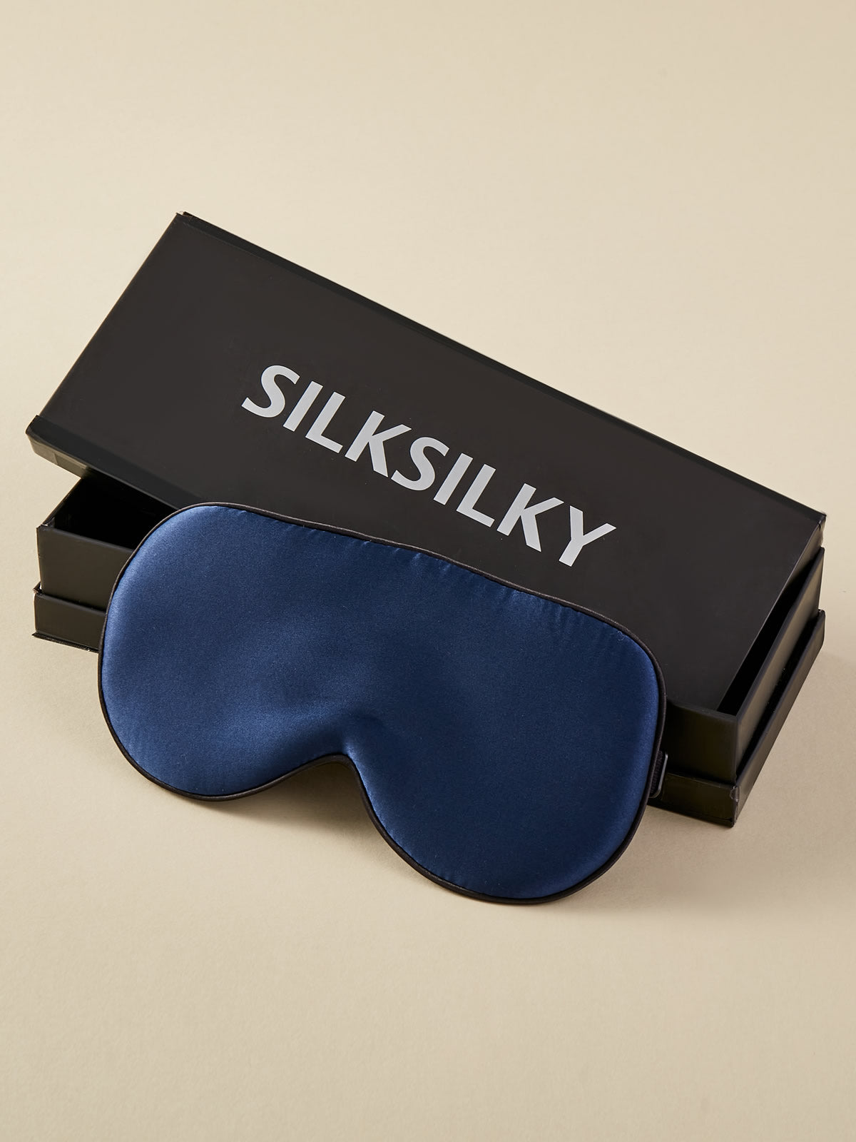 SilkSilky SA 19Momme الحرير الخالص Eye Mask أزرقغامق 001