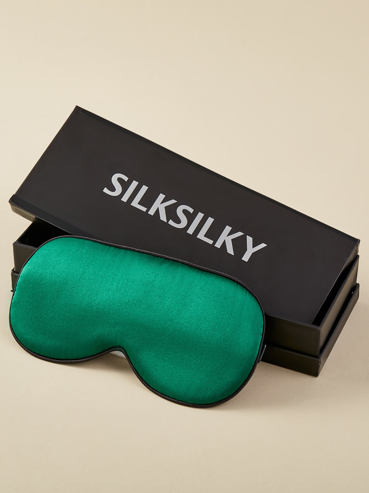 SilkSilky SA 19Momme الحرير الخالص Eye Mask أسود 004