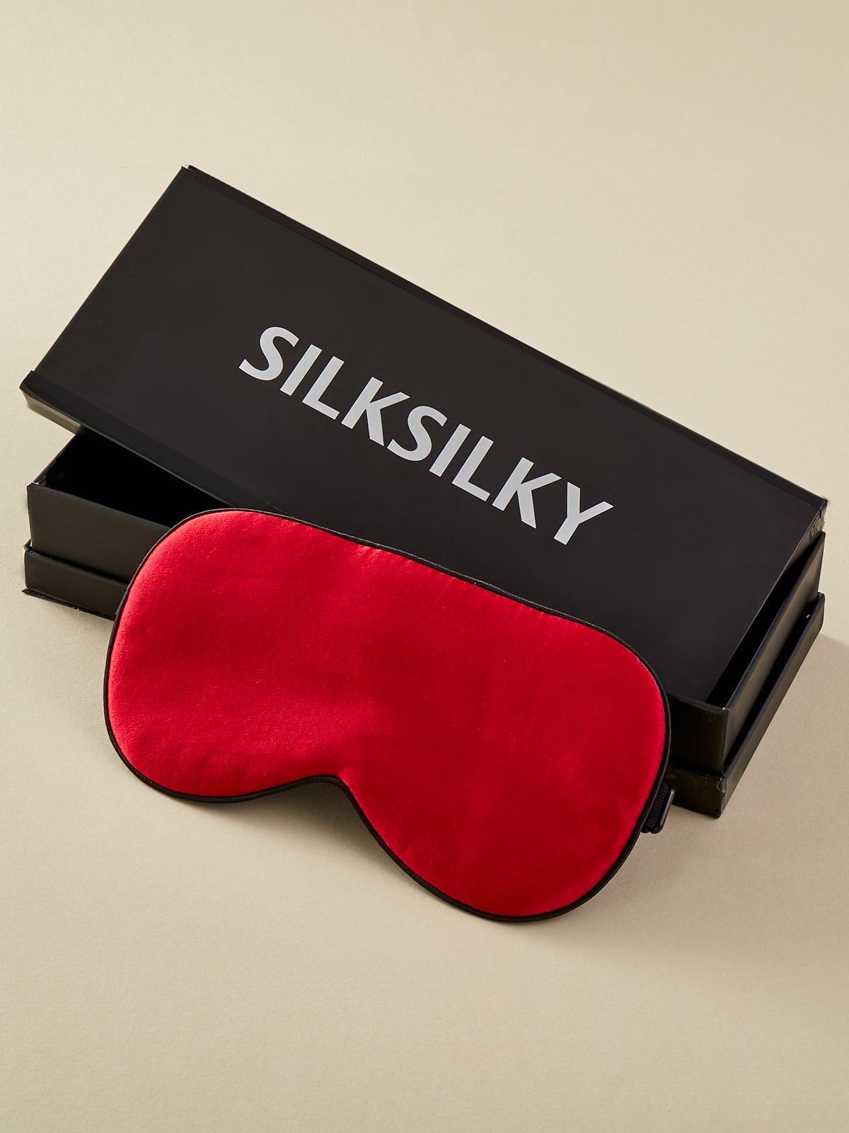 SilkSilky SA 19Momme الحرير الخالص Eye Mask أحمر 001